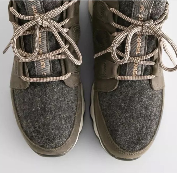 Sorel Women's Kinetic Caribou Leather Boot - Olive Gray size 8 - Picture 2 of 7